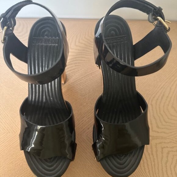 Givenchy Wooden, Platform Heel, Black, Patent Leather with Studs, Size 37 - Picture 3 of 7